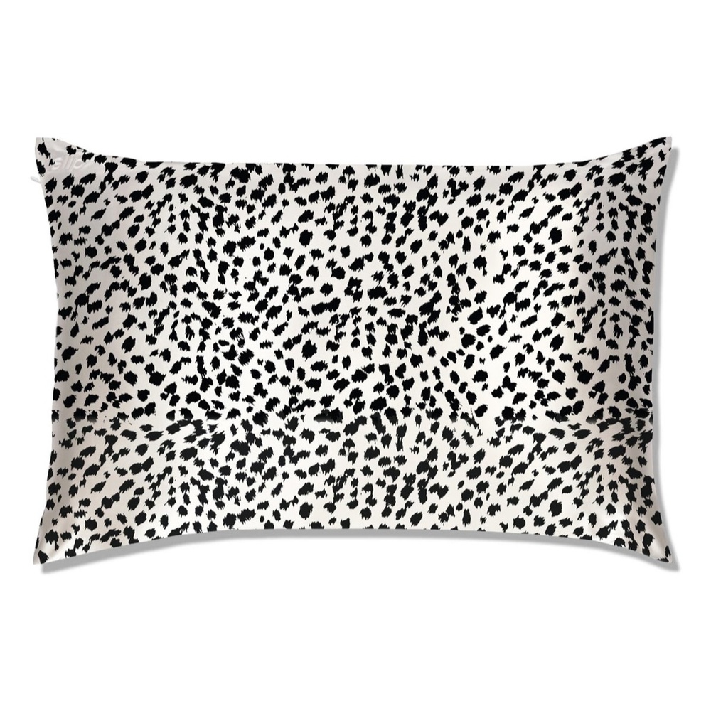NEW Slip Pure Silk Pillowcase - Queen/Standard - Black + White Leopard